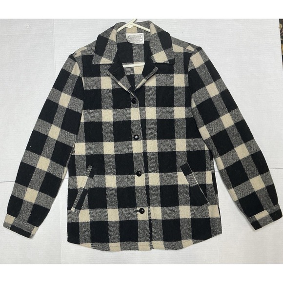 Pendleton Jackets & Blazers - Vtg Pendleton Jacket Women's Medium Plaid 100% Virgin Wool Made USA 60s Pockets